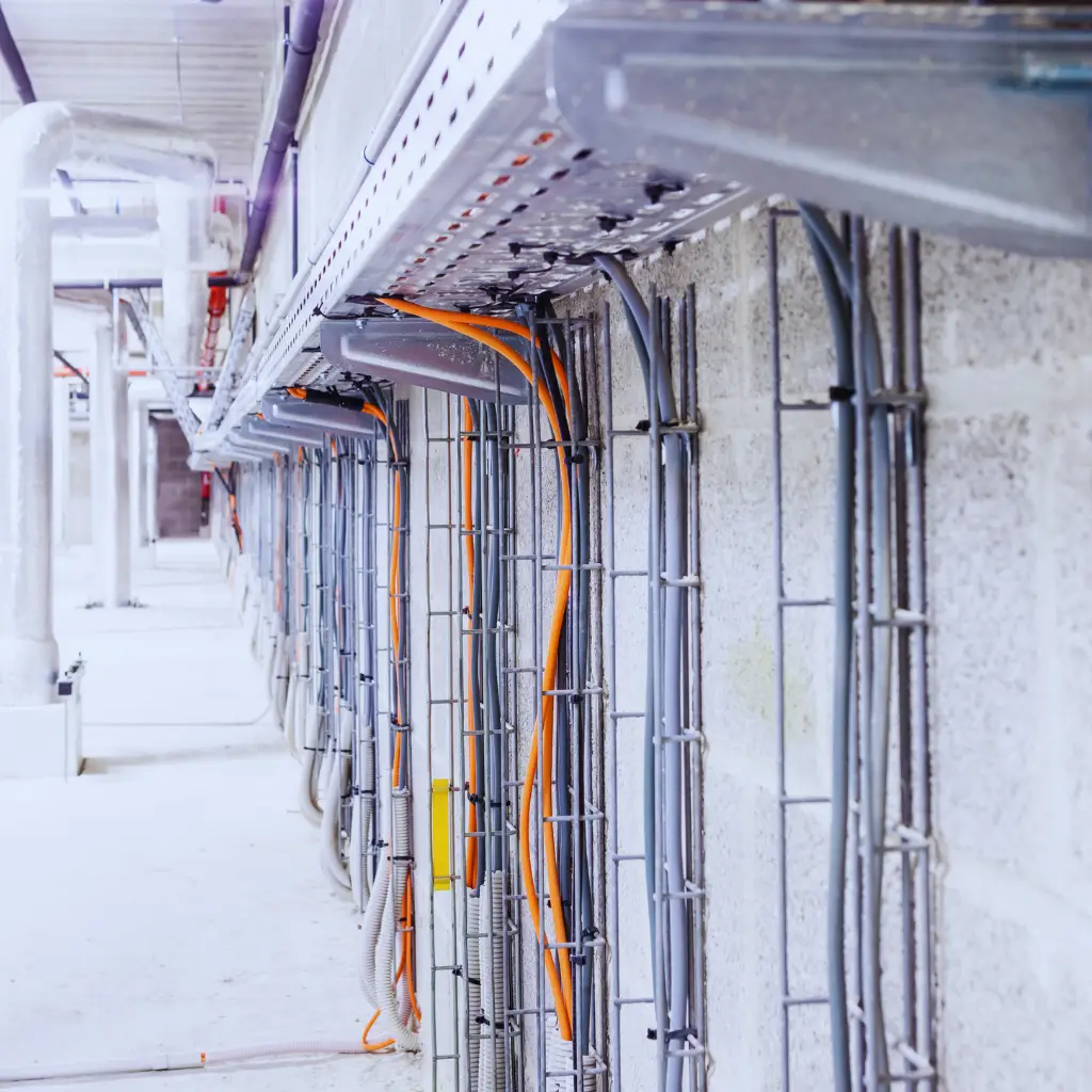 окабеляване/прекарване на кабелни трасета и скари